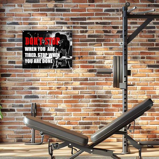 OTINGQD Inspirational Gym Wall Decor,Fitness Quotes Wall Art,Don't Stop When You're Tired Stop When You're Done Canvas Wall Decor for Home Gym