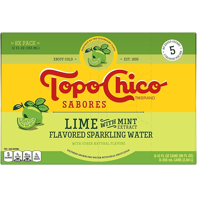 Topo Chico Sabores Lime with Mint Extract 12oz 8pk