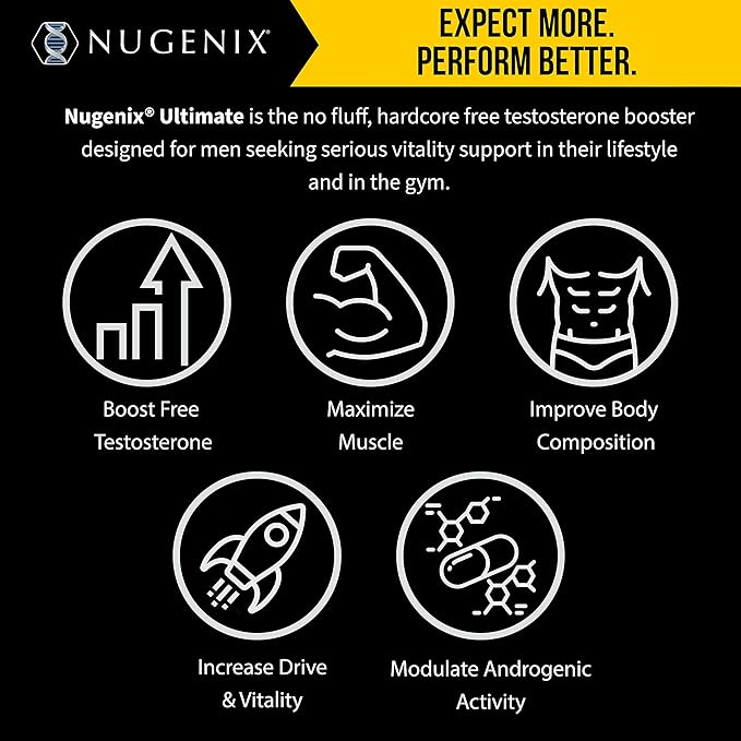 Nugenix Ultimate Free Testosterone Booster Supplement for Men - 56 Count