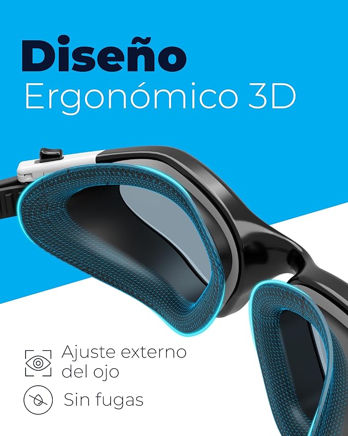 AqtivAqua Swimming Goggles, DX Wide View Swim Goggles for Adult Men Women, Anti Fog No Leaking