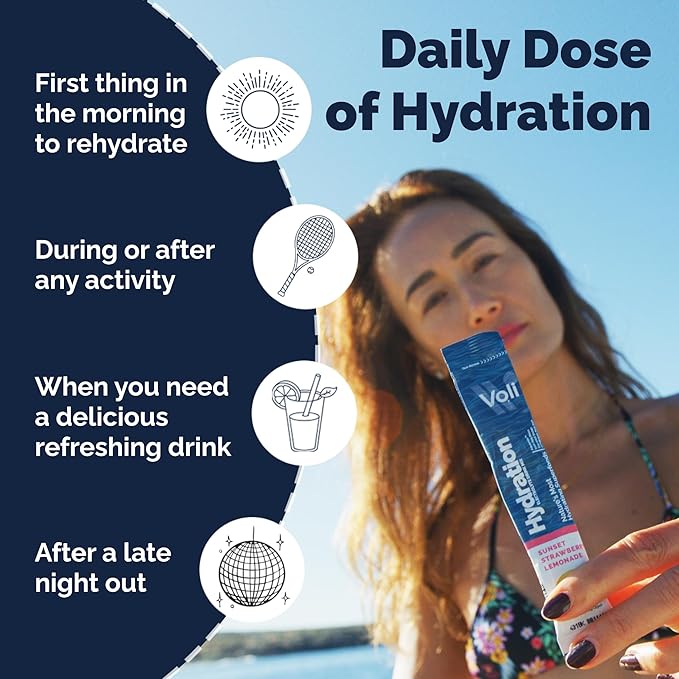 Voli Electrolytes Powder Packets | No Added Sugar Electrolyte Drink Mix for Hydration | Keto & Fasting Friendly, Natural Superfoods & Minerals | Honeydew, 15-Count