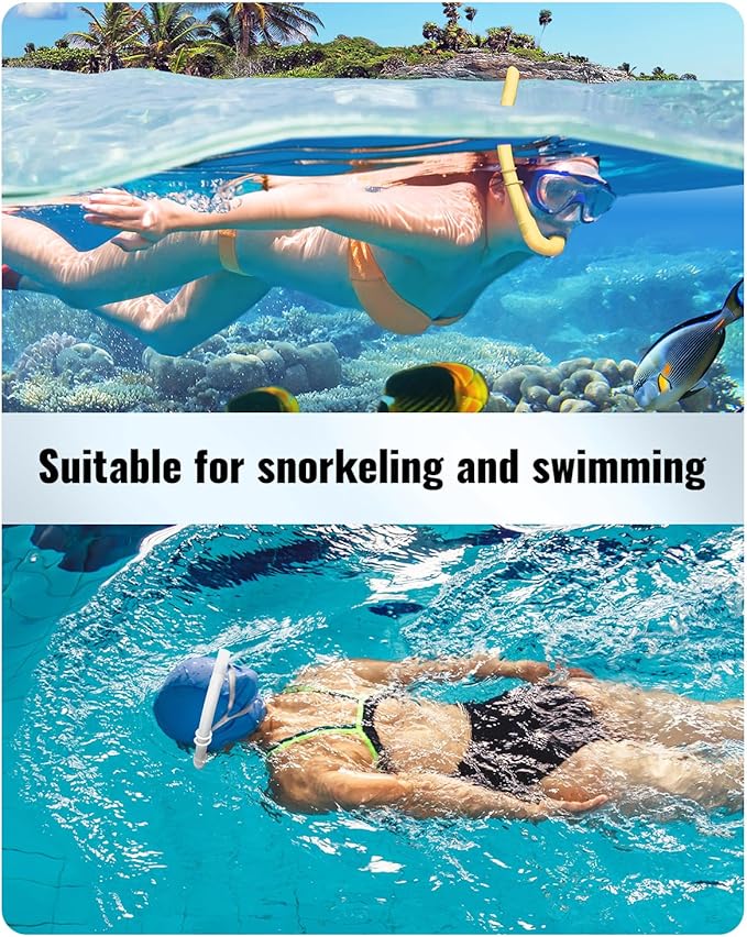 W WSTOO Adults Diving Snorkel Breathing Tube Silicone Flexible Foldable Snorkel Anti-Drop for Freediving Swim Training,Diving and Scuba Diving,Easy to Carry for Travel