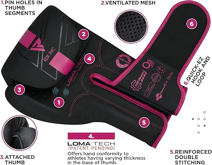 RDX Boxing Gloves, Pro Training Sparring, Maya Hide Leather, Muay Thai MMA Kickboxing, Men Women Adult, Heavy Punching Bag Focus Mitts Pads Workout, Ventilated Palm, Multi Layered, 8 10 12 14 16 18 Oz