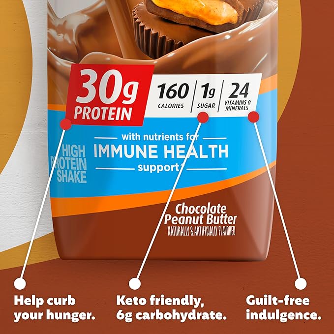 Premier Protein Protein Shake, Chocolate Peanut Butter, 30g Protein, 1g Sugar, 11 fl oz Pack of 12