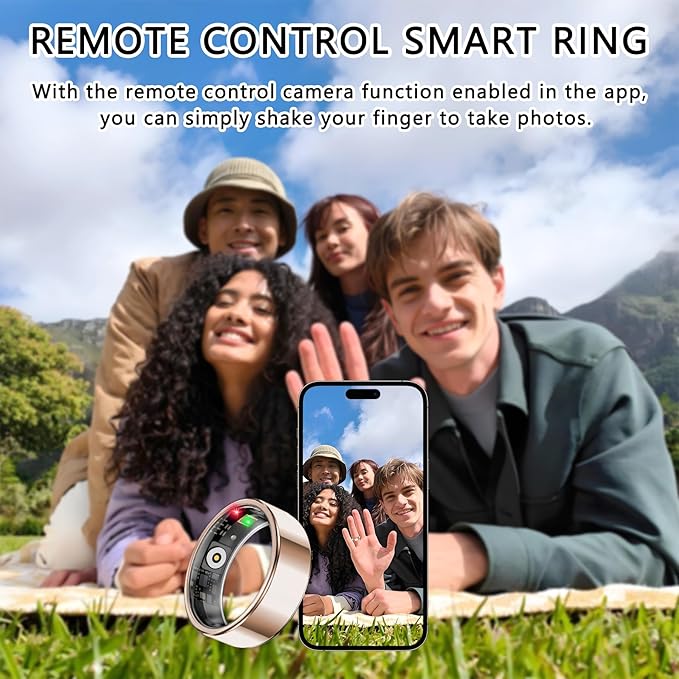 Smart Ring for Women Men, Sleep Tracker Ring, Waterproof Fitness Tracker Health Rings with Heart Rate Monitoring, Blood Oxygen,Stress Distance Calories Steps Tracking,No Subscription Fee(Rose Gold,#7)