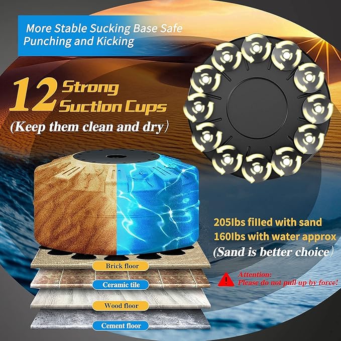 Punching Bag for Adults, Boxing Bag with Stand 70''-205lbs Freestanding Punching Bag for Adults - Kickboxing Bag for Home Gym Office