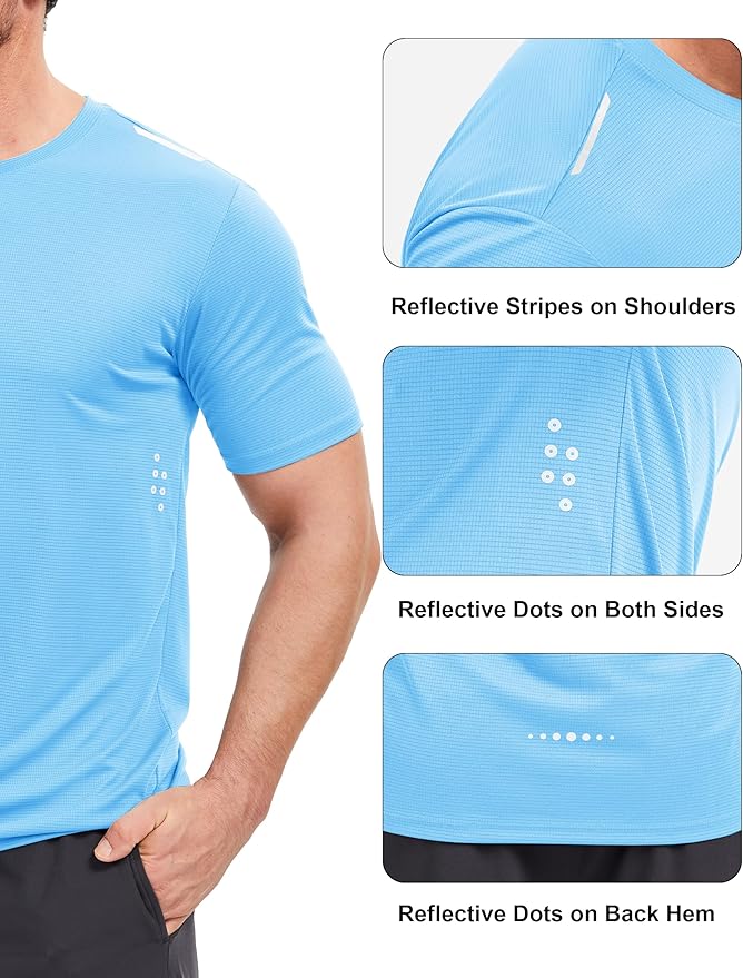 MAGCOMSEN Mens Rash Guard Short Sleeve UPF 50+ Sun UV Quick Dry Shirts Workout Swim Running Athletic T-Shirt