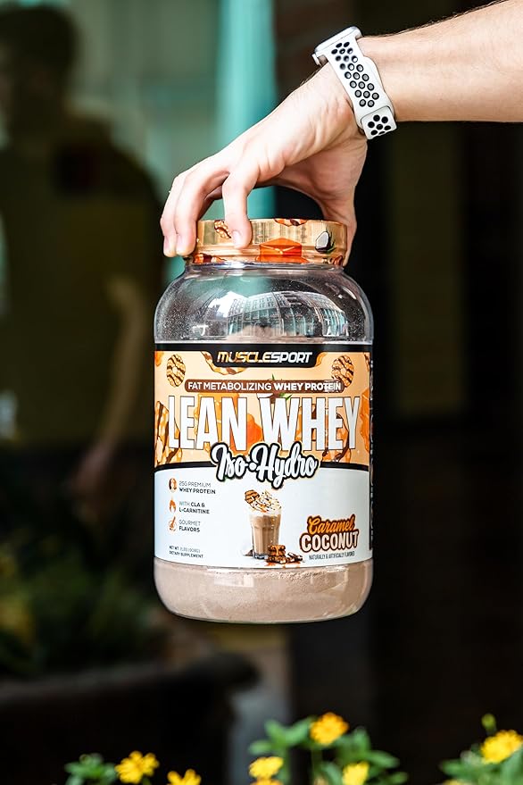 Musclesport Lean Whey Revolution™ Protein Powder - Whey Protein Isolate - Low Calorie, Low Carb, Low Fat, Incredible Flavors - 25g Protein per Scoop (2LB, Coconut Caramel)