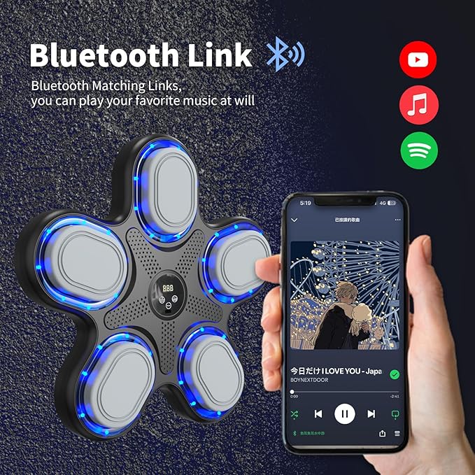 Music Boxing Machine with Boxing Gloves,Trainer, Electronic Boxing Target Workout Punching Equipment for Home, Indoor,Boxing Workout for Kids,Student Boxing Workout