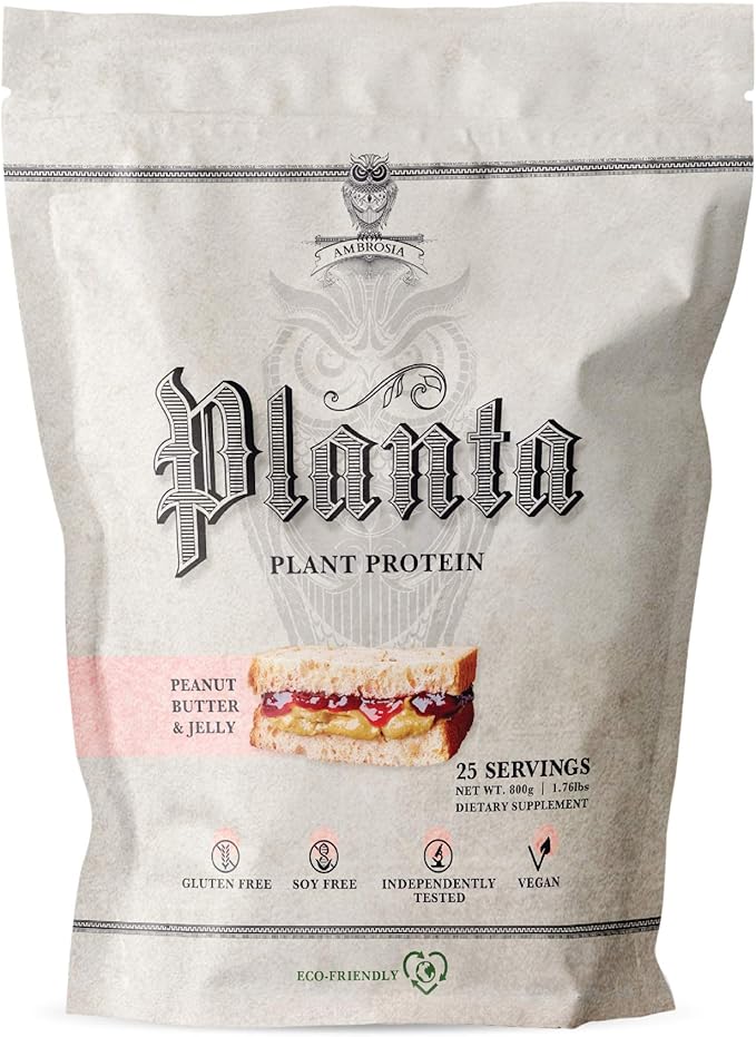 Ambrosia Planta - Premium Organic Plant-Based Protein (Peanut Butter & Jelly)