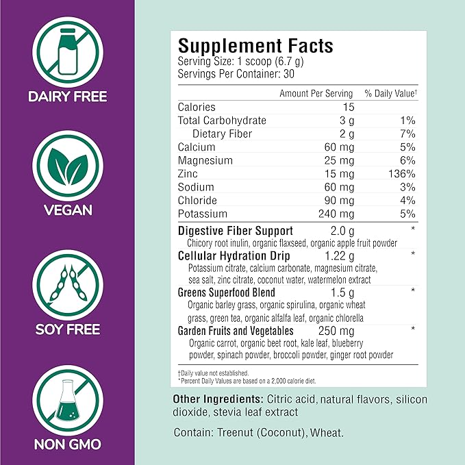 COUNTRY FARMS Refreshers, Super Greens and Electrolytes, Essential Minerals and Superfoods, Hydration Support, Promotes Natural Energy, with Fiber, Passion Fruit, 30 Servings