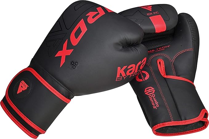 RDX Boxing Gloves, Pro Training Sparring, Maya Hide Leather, Muay Thai MMA Kickboxing, Men Women Adult, Heavy Punching Bag Focus Mitts Pads Workout, Ventilated Palm, Multi Layered, 8 10 12 14 16 18 Oz