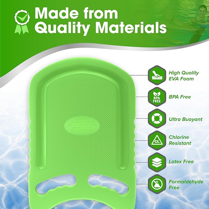 Kickboard Adult & Youth Swim Buoy Aid Leg Kick Exercise Training Float for Swimming Pool or Open Water Foam Equipment | High Buoyancy | Non-Slip | EVA Material & BPA Free