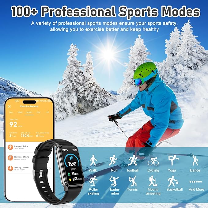 Fitness Tracker with Step Counter/Calories/Stopwatch, Activity Tracker, Health Tracker with Heart Rate Monitor, Sleep Tracker,1.47'' Touch Color Screen, Pedometer Watch for Women Men Kids