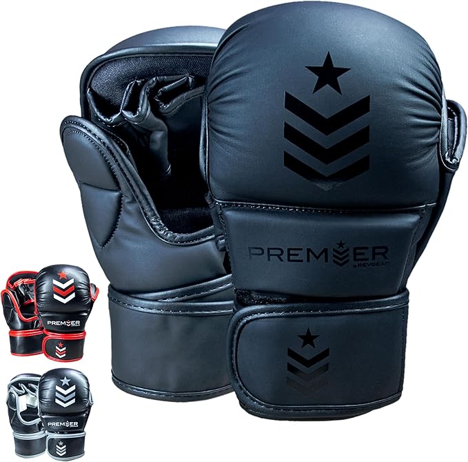 Revgear MMA Gloves Premier 7 Oz, MMA Sparring Gloves, Punching Gloves, Boxing Training Gloves, Heavy Bag Gloves for Men and Women, Strong Padding Protection and Grip