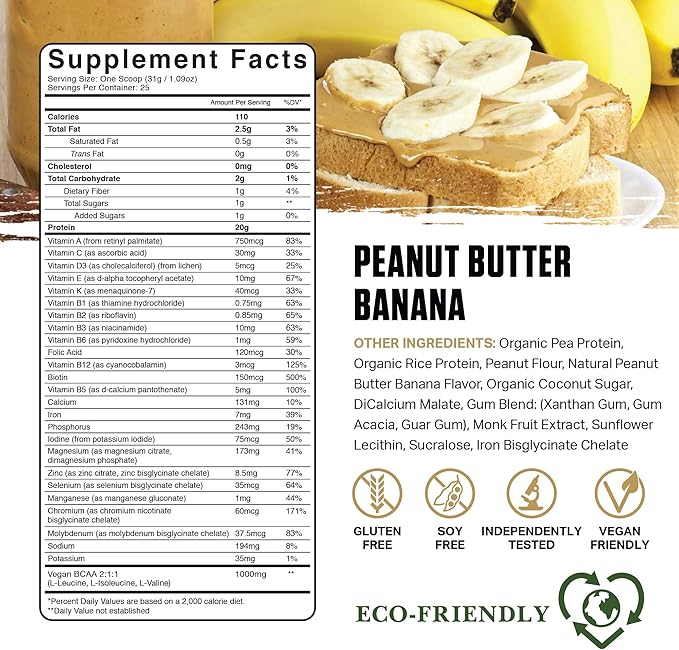 Ambrosia Planta - Premium Organic Plant-Based Protein (Peanut Butter Banana)
