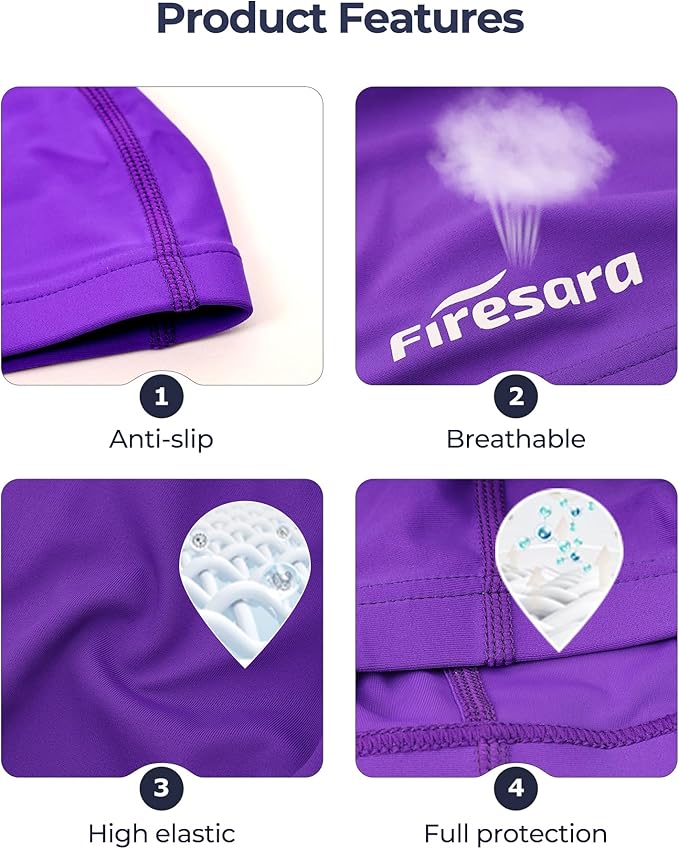 Firesara Fabric Swim Cap, High Elasticity Swimming Cap Keeps Hair Clean Breathable Fit Both Long Hair Short Hair, Swim Caps Woman Girls Men Kids One Size Hat