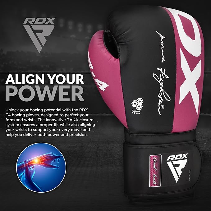 RDX Boxing Gloves, Maya Hide Leather Training Gloves for Muay Thai, Kickboxing, Sparring, Punch Bag, Punching Bag, Kickboxing Gloves, Martial Arts Training, Home Gym, Men, Women, 8 10 12 14 16 oz