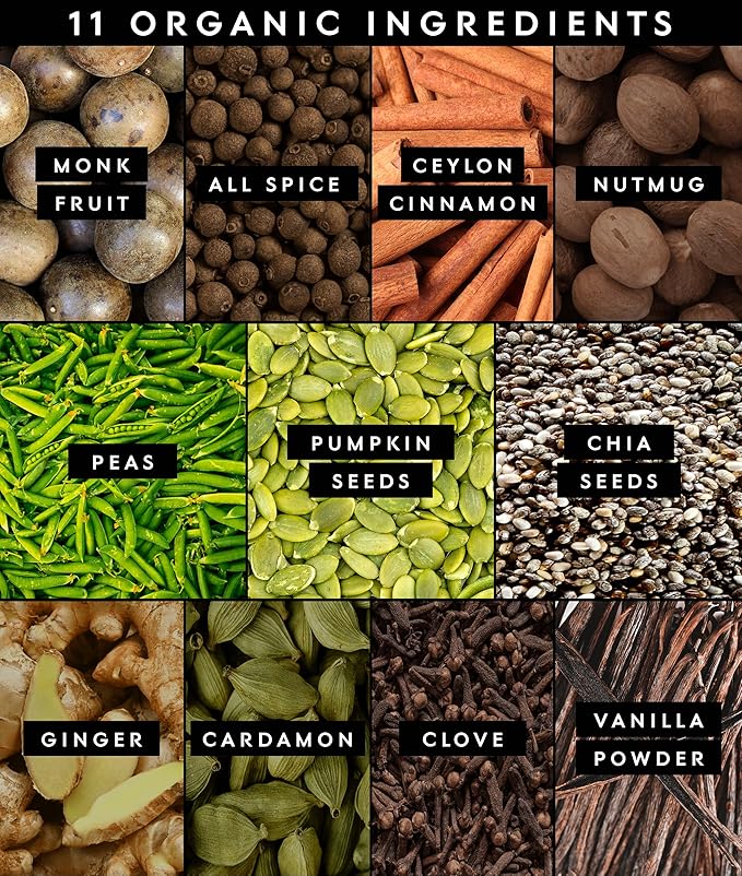 Truvani Vegan Pea Protein Powder | Vanilla Chai | 20g Organic Plant Based Protein | 20 Servings | Keto | Gluten & Dairy Free | Low Carb | No Added Sugar