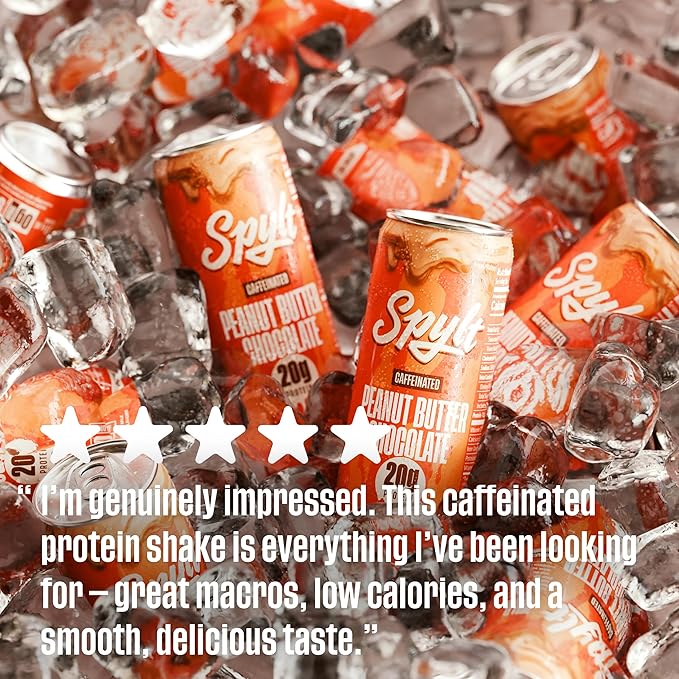 High Protein Peanut Butter Chocolate Milk with 60mg Caffeine & 20g Protein - 90 Calories, Ready to Drink, Sugar Free, Lactose Free Milk, Perfect for Workout Recovery & Afternoon Pick Me Up - 12 Count