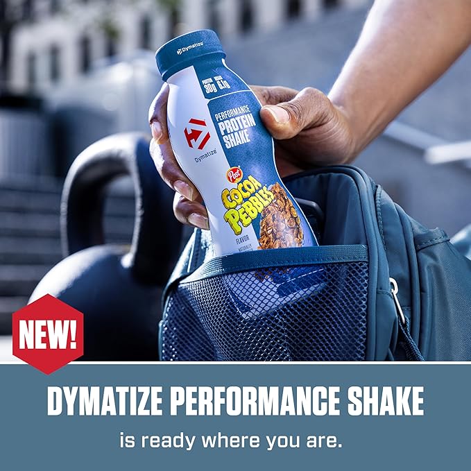 Dymatize Performance Protein Shake, Cocoa Pebbles, 30g of Protein, 6.1g BCAA for Muscle Recovery, No Added Sugar, Low Fat, 24 Vitamins and Minerals, Gluten-Free, Ready to Drink, On-the-Go Snack, 11.5fl oz, 12 pack