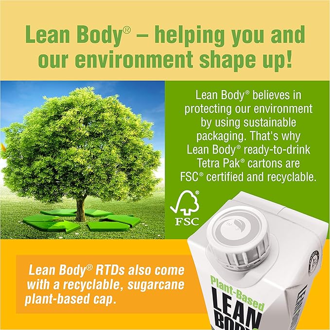 Lean Body Ready-to-Drink, Plant-Based Vegan Chocolate Protein Shake, 30g Protein, No Artificial Flavors, Sweeteners or Colors, Non GMO, Gluten Free, Premium Pea & Rice Blend (Pack of 12)
