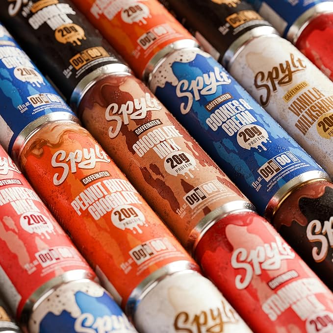 High Protein Milk - 6 Flavor Variety Pack with 60mg Caffeine & 20g Protein - 90 Calories, Ready to Drink, Sugar Free, Lactose Free Milk, Perfect for Workout Recovery & Afternoon Pick Me Up - 12 Count