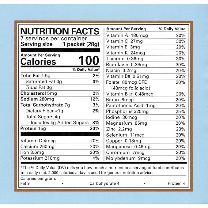 Mocha Aspartame Free Pudding/Shake Mix, 15g Protein, Low Calorie, Low Carb, Low Fat, 7 Serving Box