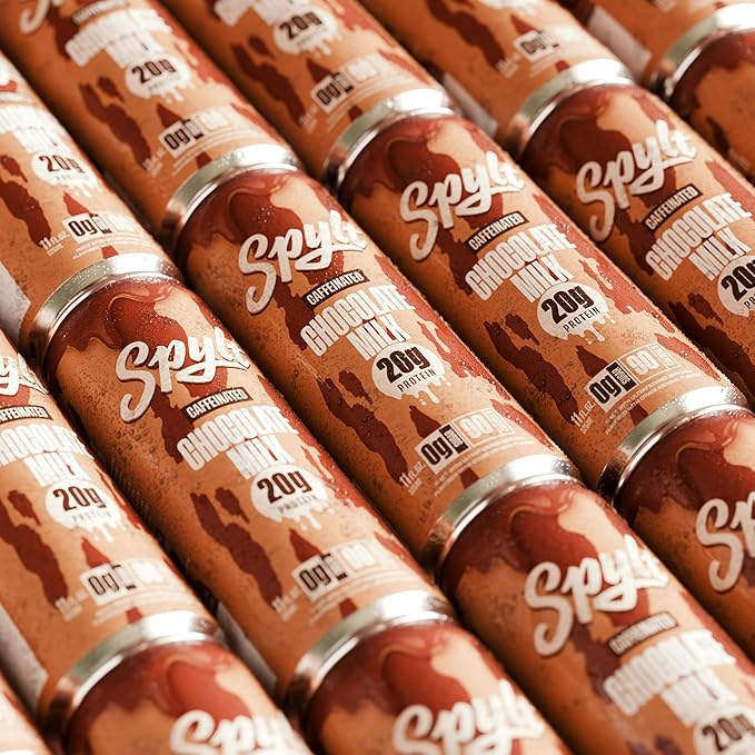 High Protein Chocolate Milk with 60mg Caffeine & 20g Protein - 90 Calories, Ready to Drink, Sugar Free, Lactose Free Milk, Perfect for Workout Recovery & Afternoon Pick Me Up - 12 Count