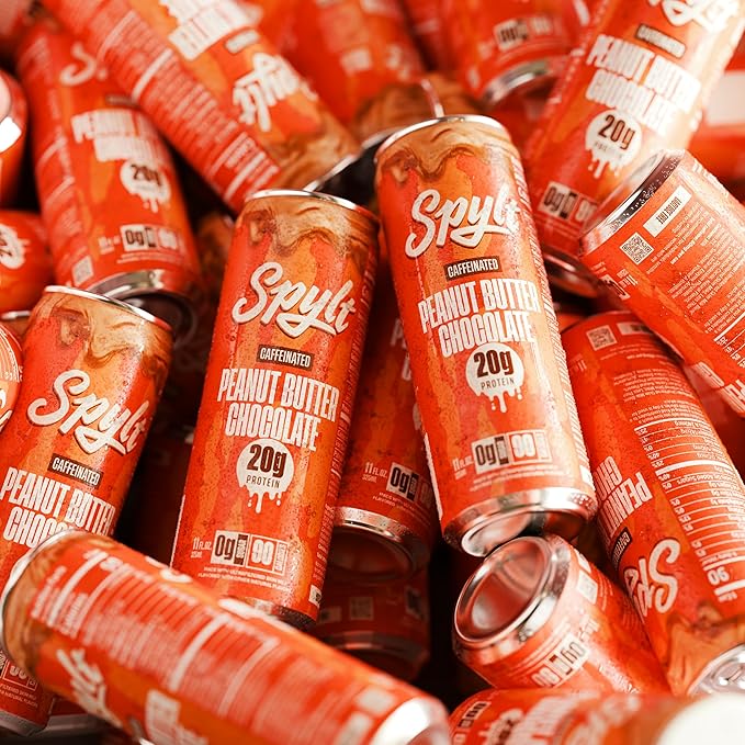 High Protein Peanut Butter Chocolate Milk with 60mg Caffeine & 20g Protein - 90 Calories, Ready to Drink, Sugar Free, Lactose Free Milk, Perfect for Workout Recovery & Afternoon Pick Me Up - 12 Count