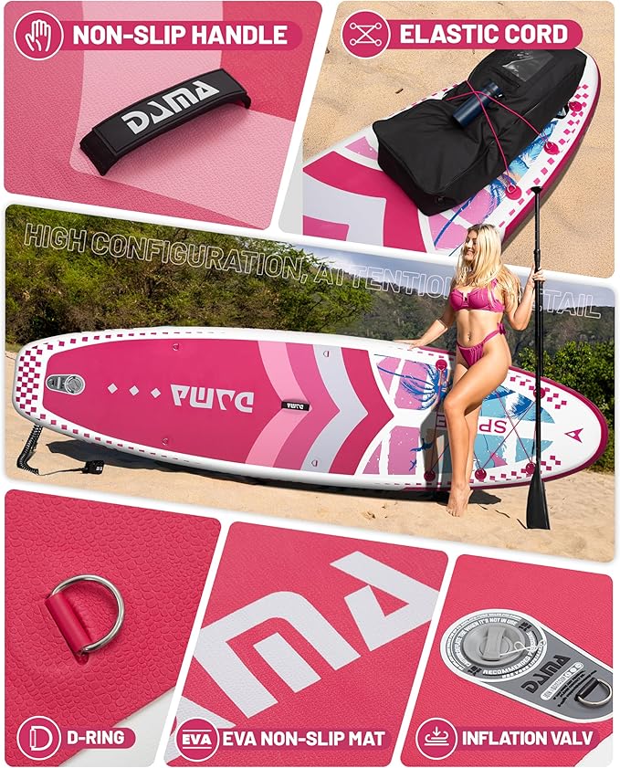 DAMA 11'*34"*6" Inflatable Paddle Board, Paddle Boards for Adults,Sup,Lightweight and Durable, Easy to Inflate, Versatile in Style, Fully Functional, Equipped w/High Grade Accessories.