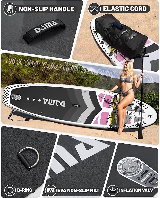 DAMA 11'*34"*6" Inflatable Paddle Board, Paddle Boards for Adults,Sup,Lightweight and Durable, Easy to Inflate, Versatile in Style, Fully Functional, Equipped w/High Grade Accessories.