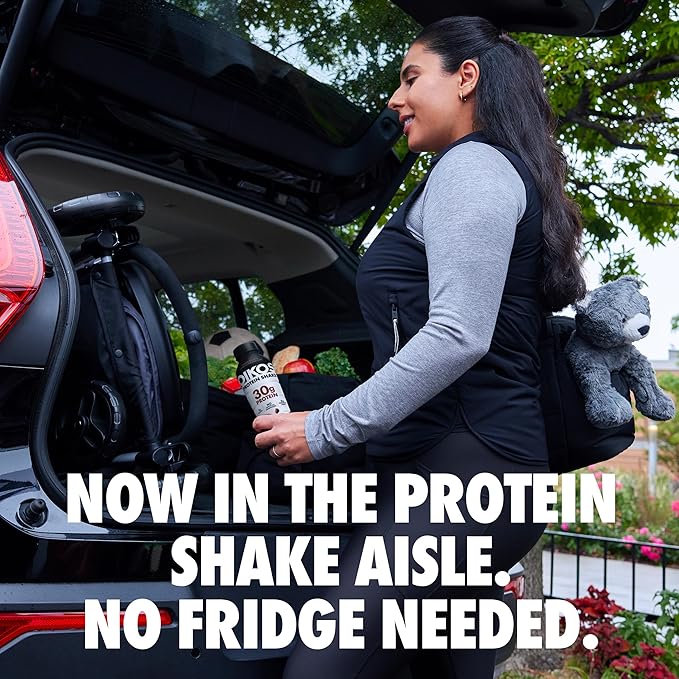 Oikos Protein Shake, Exclusive Variety Pack, 30g High Protein Drinks, Shelf Stable, Ready to Drink, 5g Prebiotic Fiber, 12 fl oz Bottle (4 ct Chocolate, 4 ct Vanilla, 4 ct Salted Caramel)