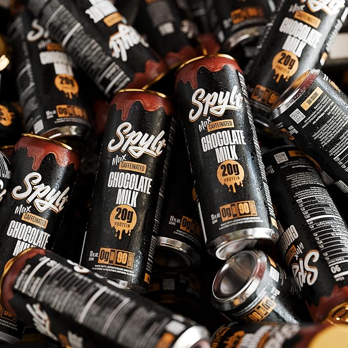 High Protein Max Chocolate Milk with 140mg Caffeine & 20g Protein - 90 Calories, Ready to Drink, Sugar Free, Lactose Free Milk, Perfect for Workout Recovery & Afternoon Pick Me Up - 12 Count