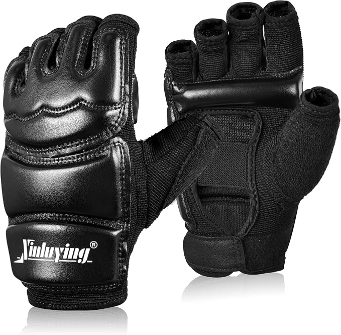 Xinluying Punch Bag Taekwondo Karate Gloves for Sparring Martial Arts Boxing Training Fingerless Women Kids