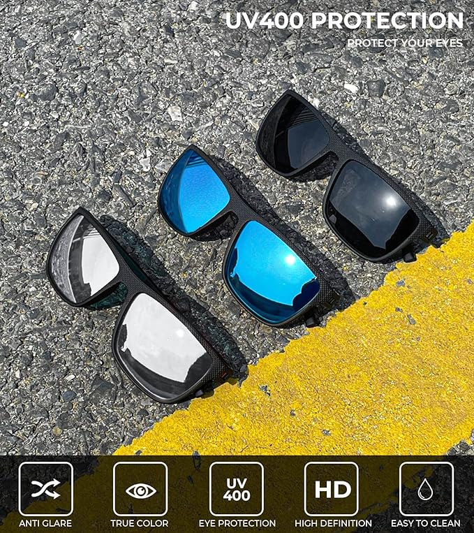 KALIYADI Polarized Sunglasses for Men, Lightweight Sun Glasses with UV Protection for Driving Fishing Golf