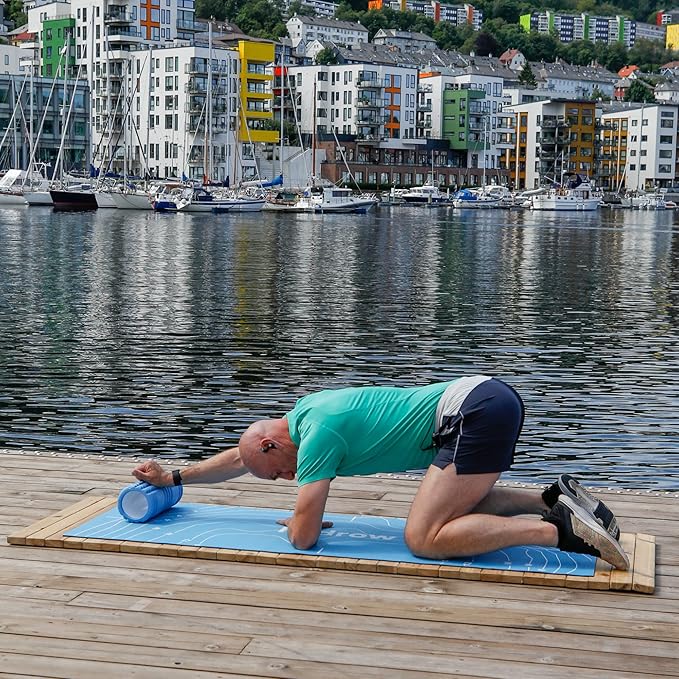 Hydrow Foam Roller for Exercise, Deep Tissue Massage, Muscle Recovery - (13-Inch), Blue