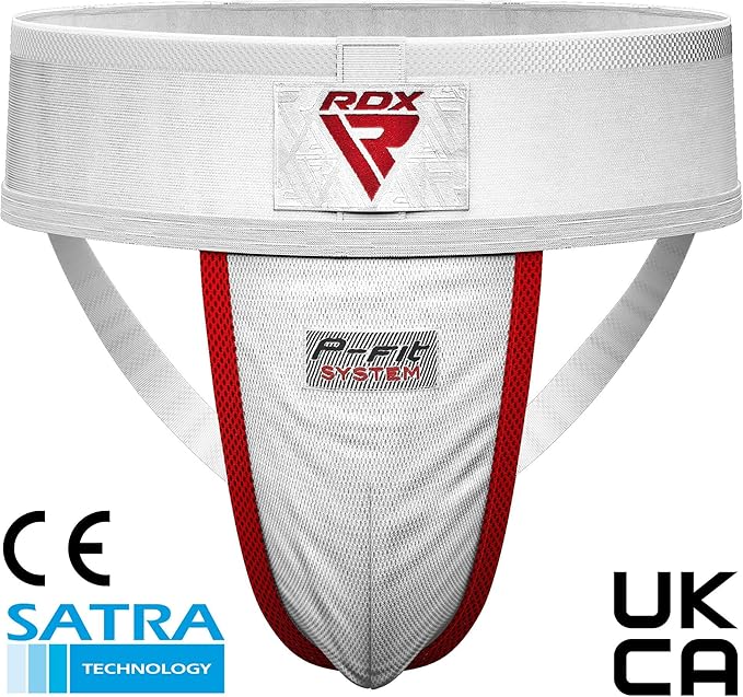 RDX Groin Protector Cup Men, Boxing Kickboxing MMA Muay Thai Sparring Groin Guard, Ventilated Adjustable,Karate Fighting Training, Underwear Jiu Jitsu BJJ Protection, Boys Youth