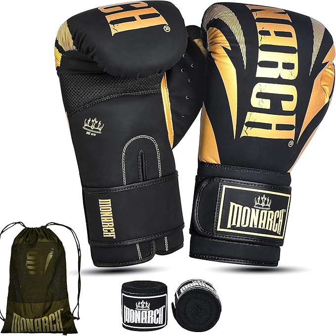 Boxing Gloves Men Women with Hand Wraps for Boxing, Muay thai, kickboxing, Punching Bag Workout traing and Sparing Gear Complete Boxing Kit, Size 8-16 OZ