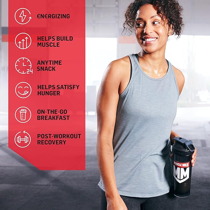 Muscle Milk Genuine Protein Powder, Chocolate, 1.93 Pounds, 13 Servings, 32g Protein, 2g Sugar, Calcium, Vitamins A, C & D, NSF Certified for Sport, Energizing Snack, Packaging May Vary