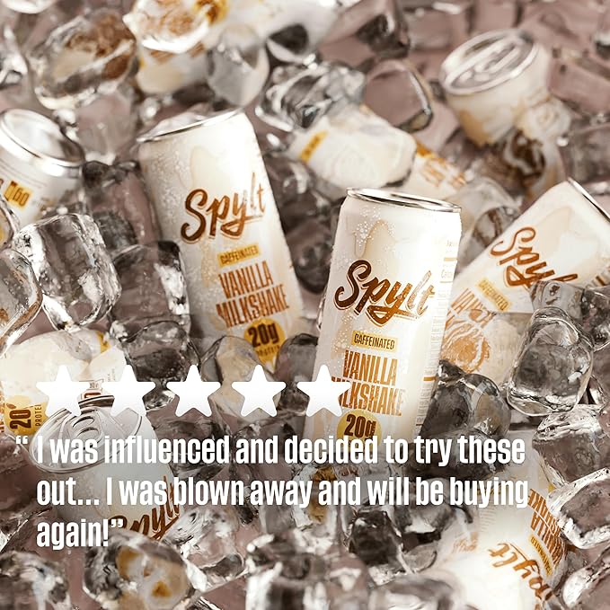 High Protein Vanilla Milkshake with 60mg Caffeine & 20g Protein - 90 Calories, Ready to Drink, Sugar Free, Lactose Free Milk, Perfect for Workout Recovery & Afternoon Pick Me Up - 12 Count